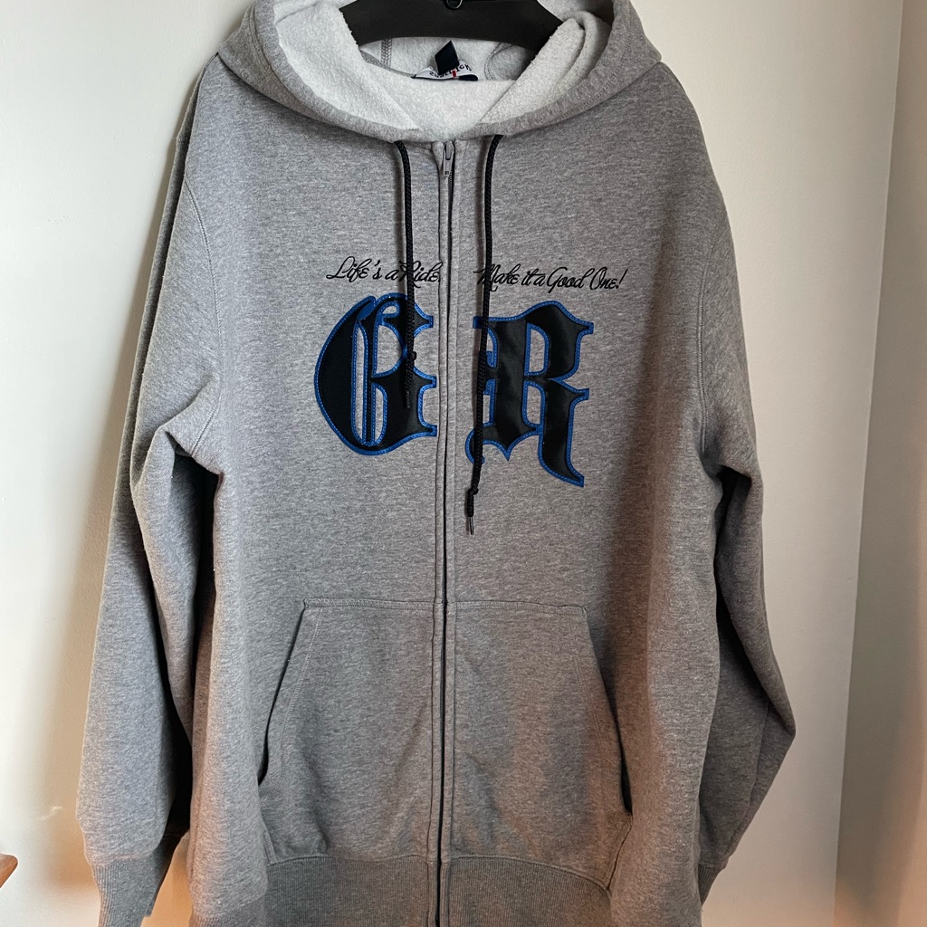 Sporto Gray Hoodie With Blue Lettering